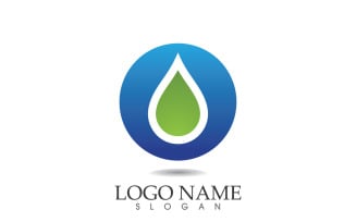 Water drop nature logo and symbol vector icon v59