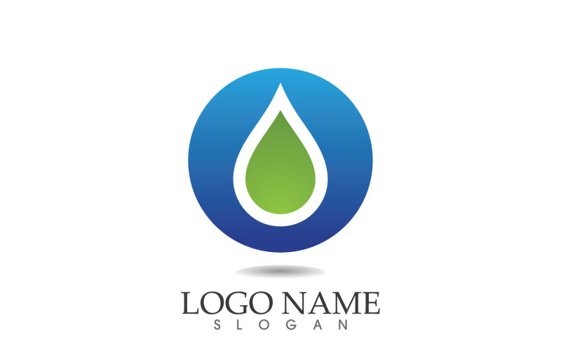 Water drop nature logo and symbol vector icon v59 Logo Template