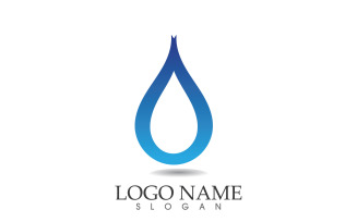 Water drop nature logo and symbol vector icon v61