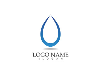 Water drop nature logo and symbol vector icon v62