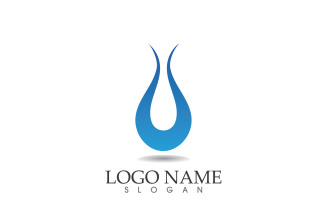 Water drop nature logo and symbol vector icon v63