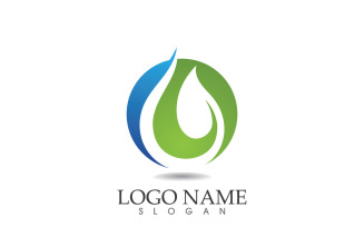 Water drop nature logo and symbol vector icon v64