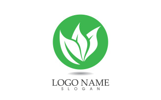 Green eco leaf nature fresh logo vector v26