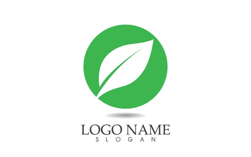 Green eco leaf nature fresh logo vector v32 Logo Template