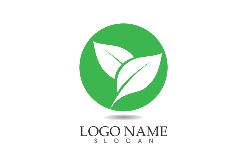 Green eco leaf nature fresh logo vector v33 Logo Template