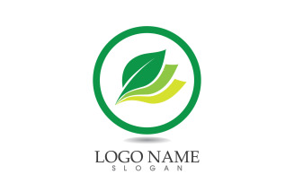 Green eco leaf nature fresh logo vector v39