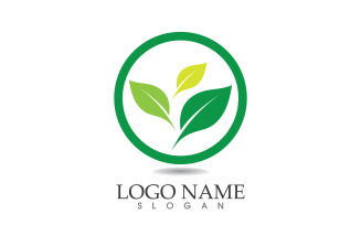 Green eco leaf nature fresh logo vector v40
