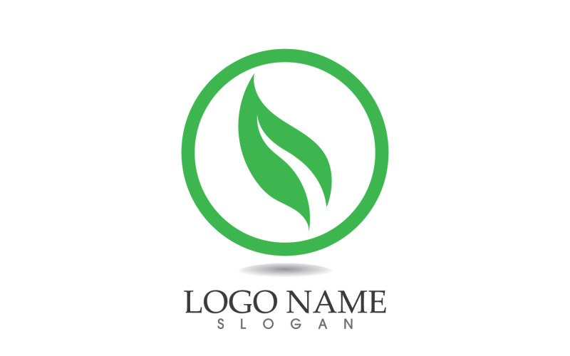 Green eco leaf nature fresh logo vector v42 Logo Template