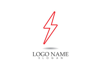 Thunderbolt lightning flash, power logo vector v10