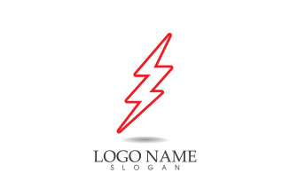 Thunderbolt lightning flash, power logo vector v14