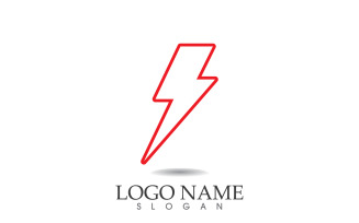Thunderbolt lightning flash, power logo vector v15