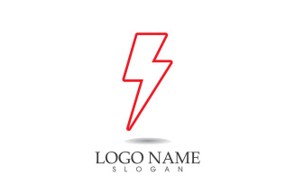 Thunderbolt lightning flash, power logo vector v17