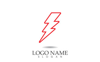 Thunderbolt lightning flash, power logo vector v18
