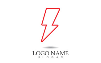 Thunderbolt lightning flash, power logo vector v1