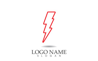 Thunderbolt lightning flash, power logo vector v21
