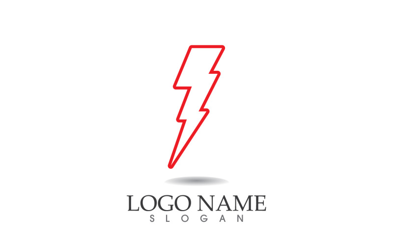 Thunderbolt lightning flash, power logo vector v28 Logo Template