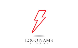 Thunderbolt lightning flash, power logo vector v4