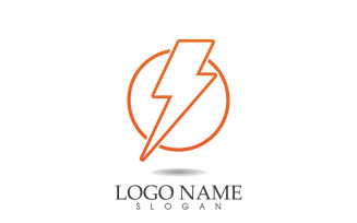 Thunderbolt lightning power logo vector v15