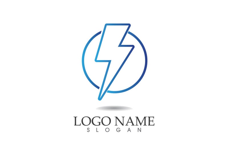 Thunderbolt lightning power logo vector v17 Logo Template