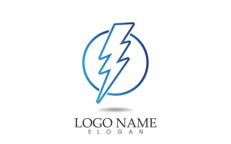 Thunderbolt lightning power logo vector v20 Logo Template