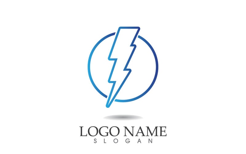 Thunderbolt lightning power logo vector v21 Logo Template
