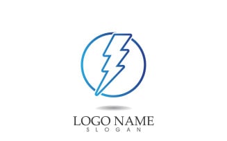 Thunderbolt lightning power logo vector v23