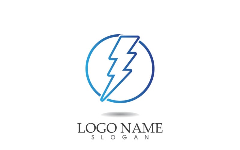 Thunderbolt lightning power logo vector v23 Logo Template