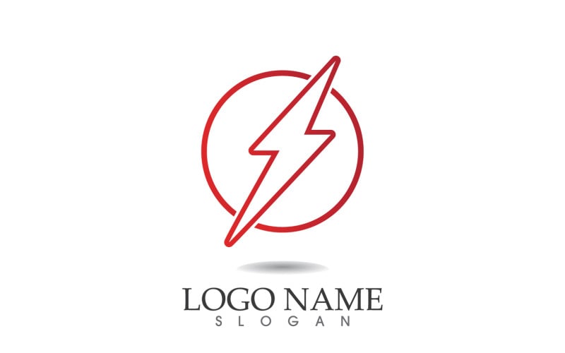 Thunderbolt lightning power logo vector v45 Logo Template