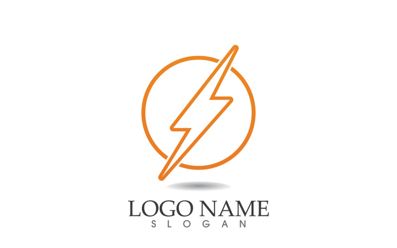 Thunderbolt lightning power logo vector v6 Logo Template