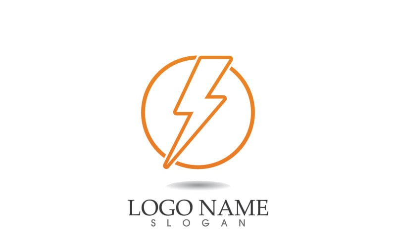 Thunderbolt lightning power logo vector v8 Logo Template
