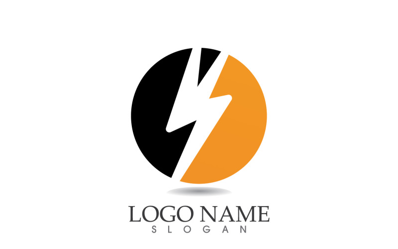 Thunderbolt lightning desisgn logo vector v12 Logo Template