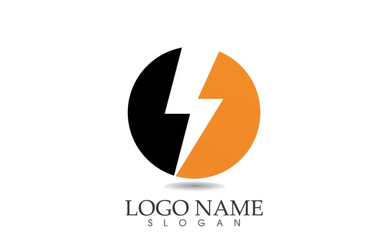 Thunderbolt lightning desisgn logo vector v9 Logo Template