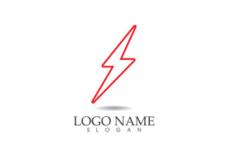 Thunderbolt lightning flash, power logo vector v37