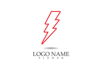 Thunderbolt lightning flash, power logo vector v38