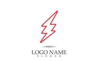 Thunderbolt lightning flash, power logo vector v39