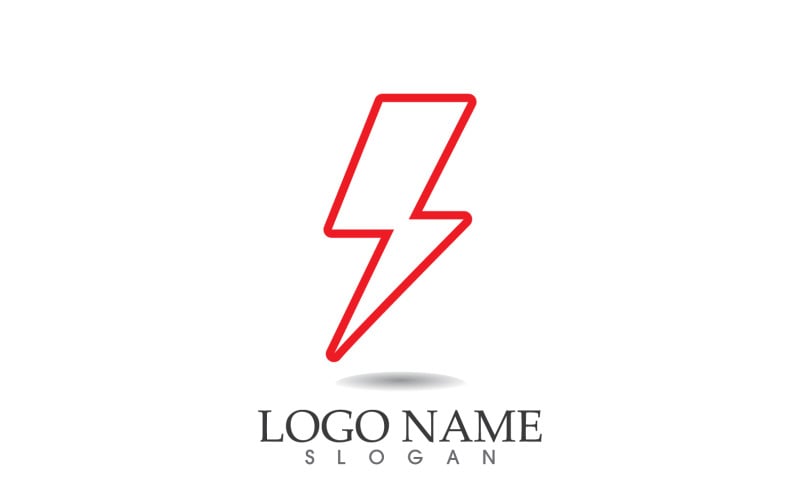 Thunderbolt lightning flash, power logo vector v40 Logo Template