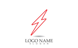 Thunderbolt lightning flash, power logo vector v44