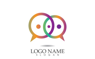 Bubble chat social account logo vector