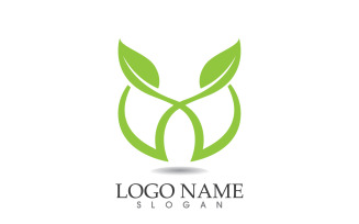Leaf green nature vector logo symbol design v1