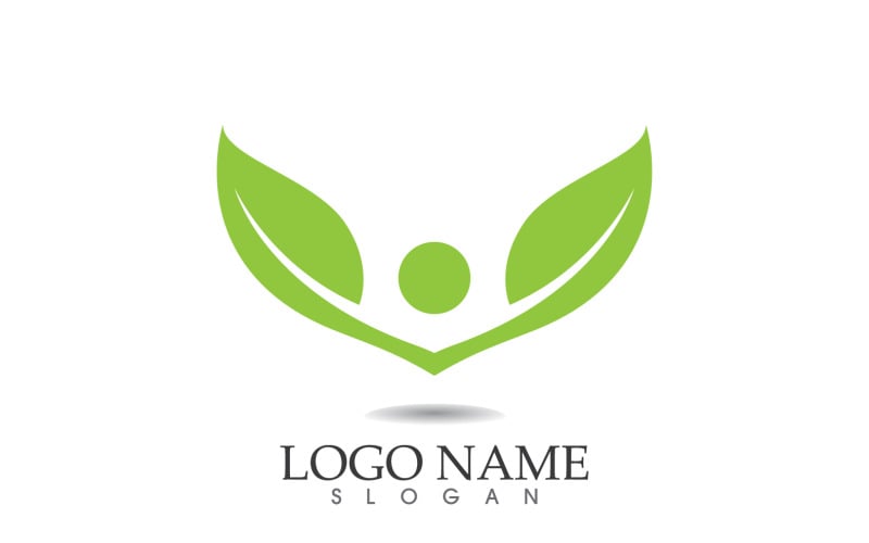 Leaf green nature vector logo symbol design v2 Logo Template