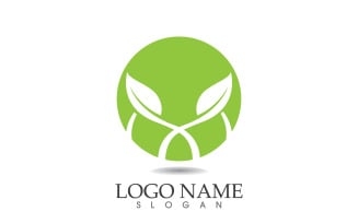 Leaf green nature vector logo symbol design v3