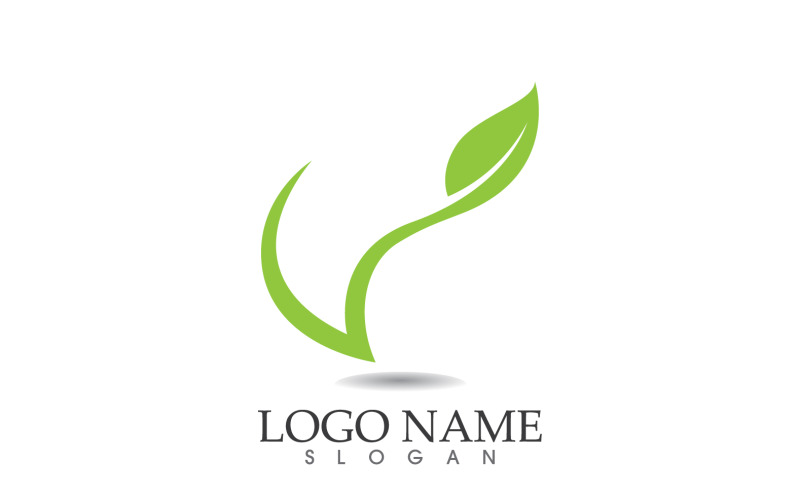 Leaf green nature vector logo symbol design v4 Logo Template
