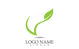 Leaf green nature vector logo symbol design v4