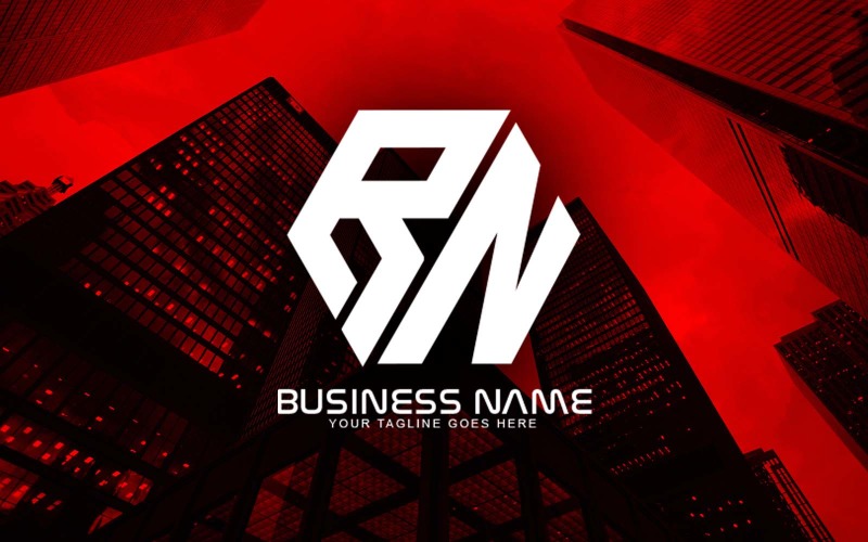 Professional Polygonal RN Letter Logo Design For Your Business - Brand Identity Logo Template