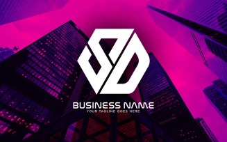Professional Polygonal SD Letter Logo Design For Your Business - Brand Identity