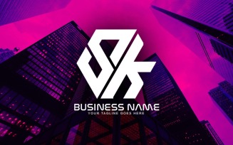 Professional Polygonal SK Letter Logo Design For Your Business - Brand Identity