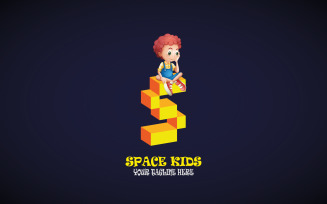 Space Kids Logo Design ( S letter + character design)