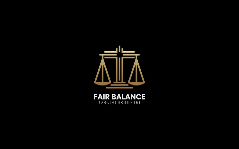 Fair Balance Line Art Logo Logo Template
