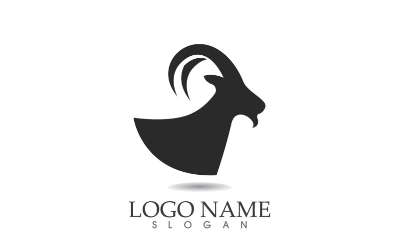 Goat Head animal vector logo design v2 Logo Template