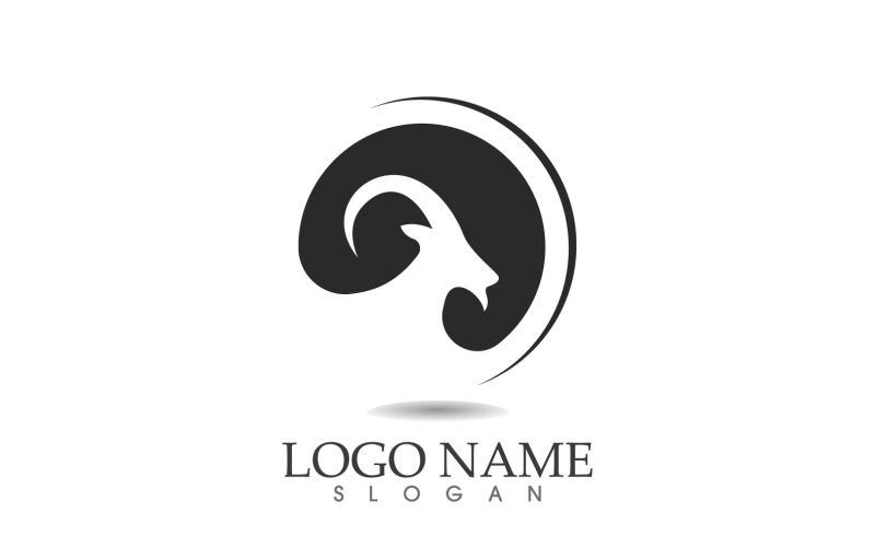 Goat Head animal vector logo design v3 Logo Template